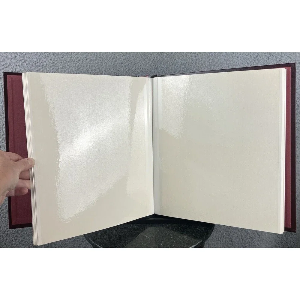 VTG 80s Floral & Faux Leather “Magnetic” Photo Album With 15 Double-Sided Pages